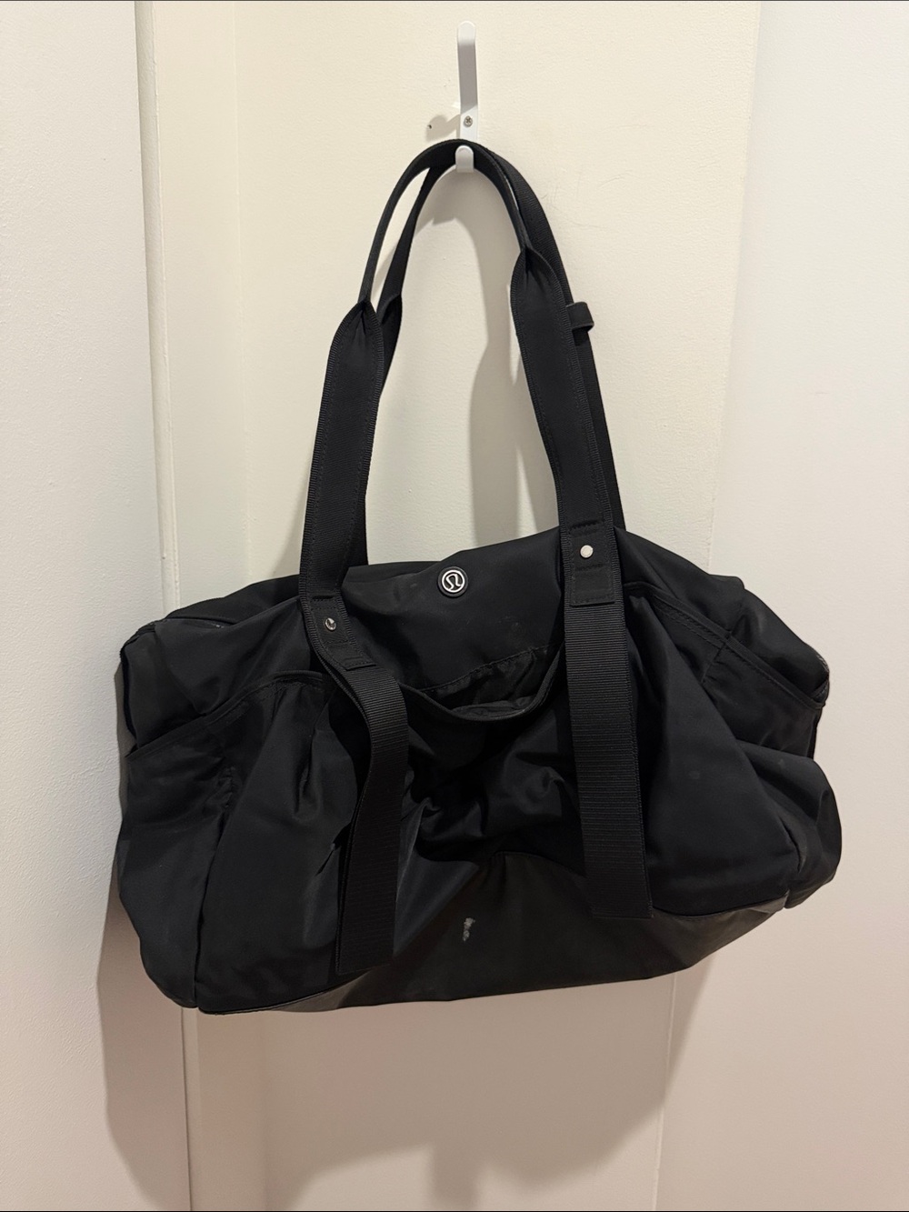 lululemon athletica Black Nylon Travel Tote with Dual Straps duffel
